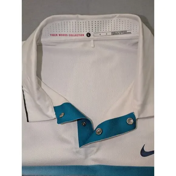 Nike Tiger Woods Collection Polo Shirt Mens L Gray Designer Performance Golf - Picture 4 of 6